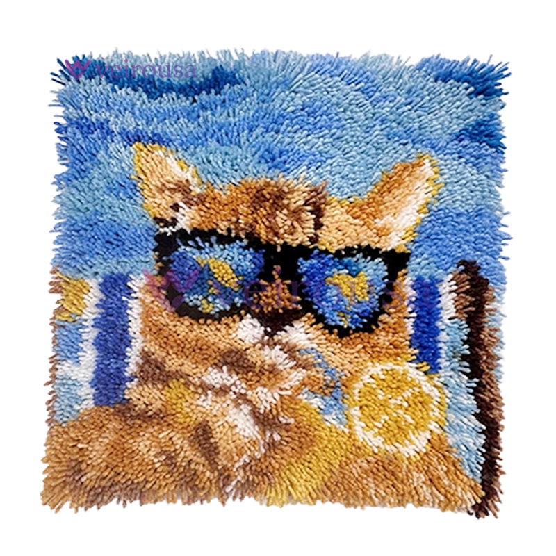 Cool Cat - Latch Hook Pillow Kit