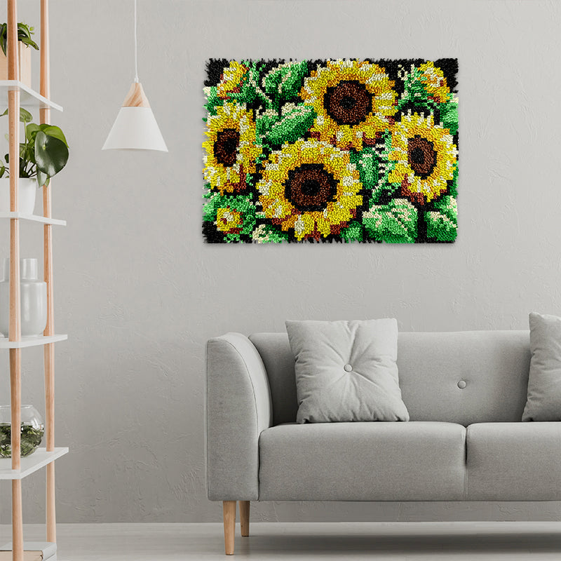 Sunflowers Rug Latch Hook Kits for Beginners