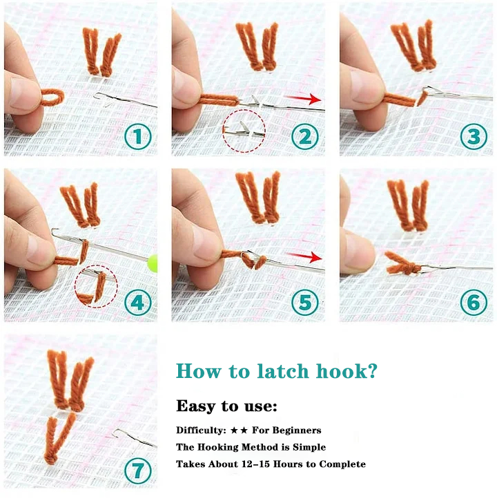 Kiwi Fruit Latch Hook Pillow Kit for Adult, Beginner and Kid