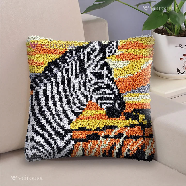 Rainbow Zebra - Latch Hook Kit