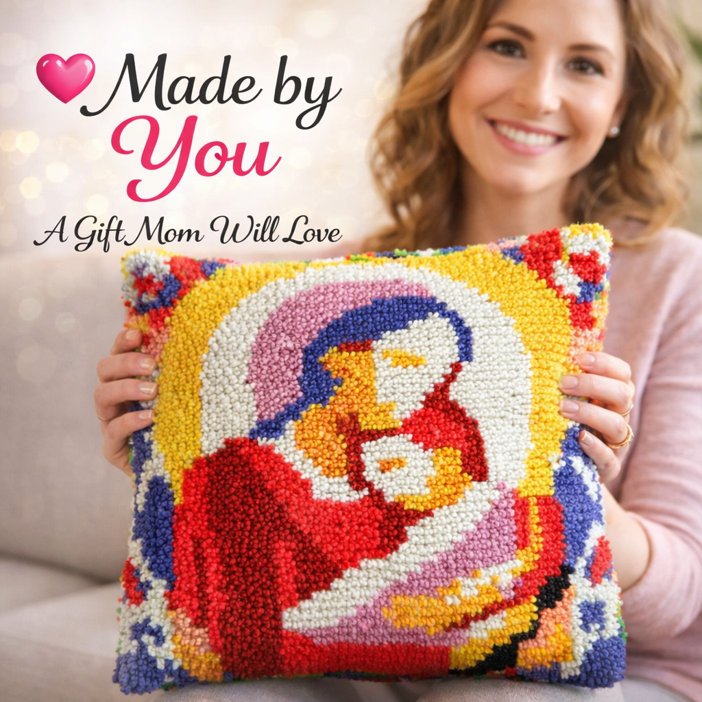 Mom's Loving Embrace Latch Hook Pillow Kit