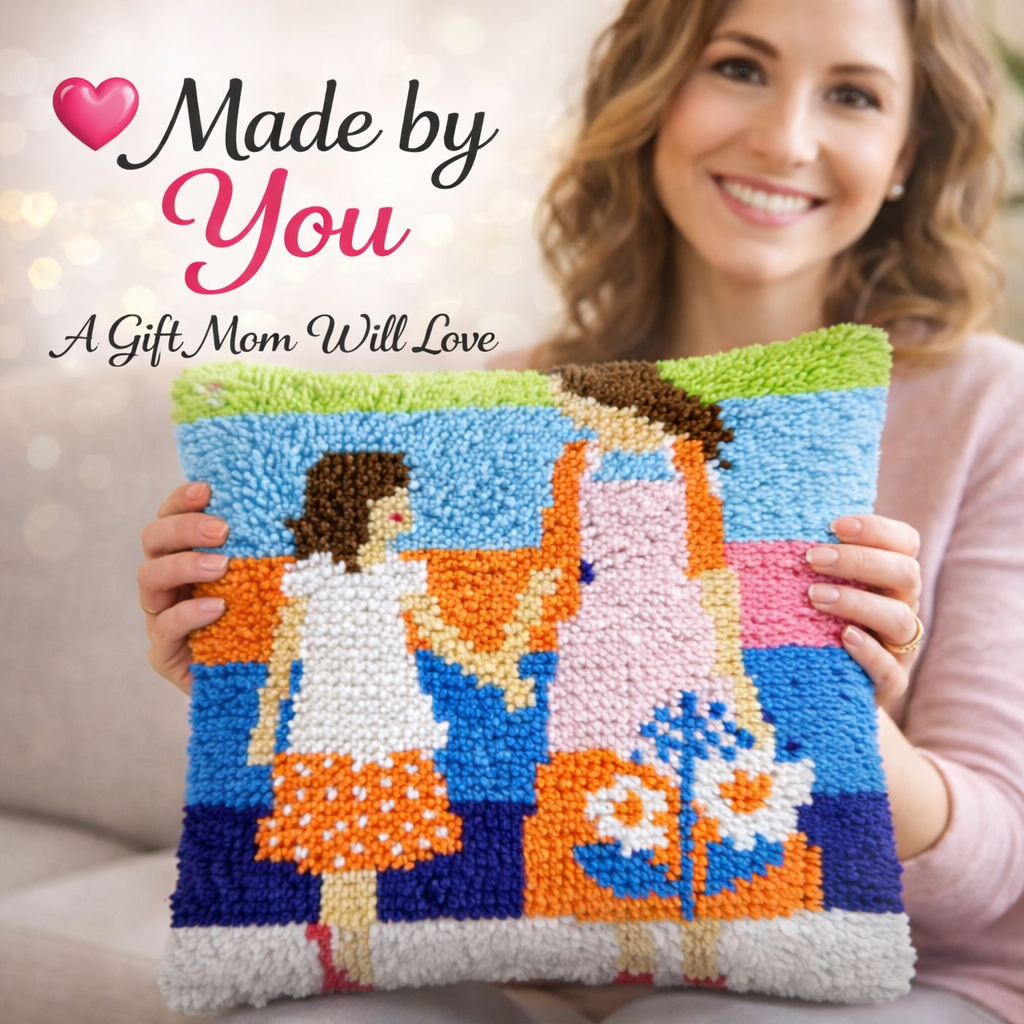 Mom & Daughter Latch Hook Pillow Kit