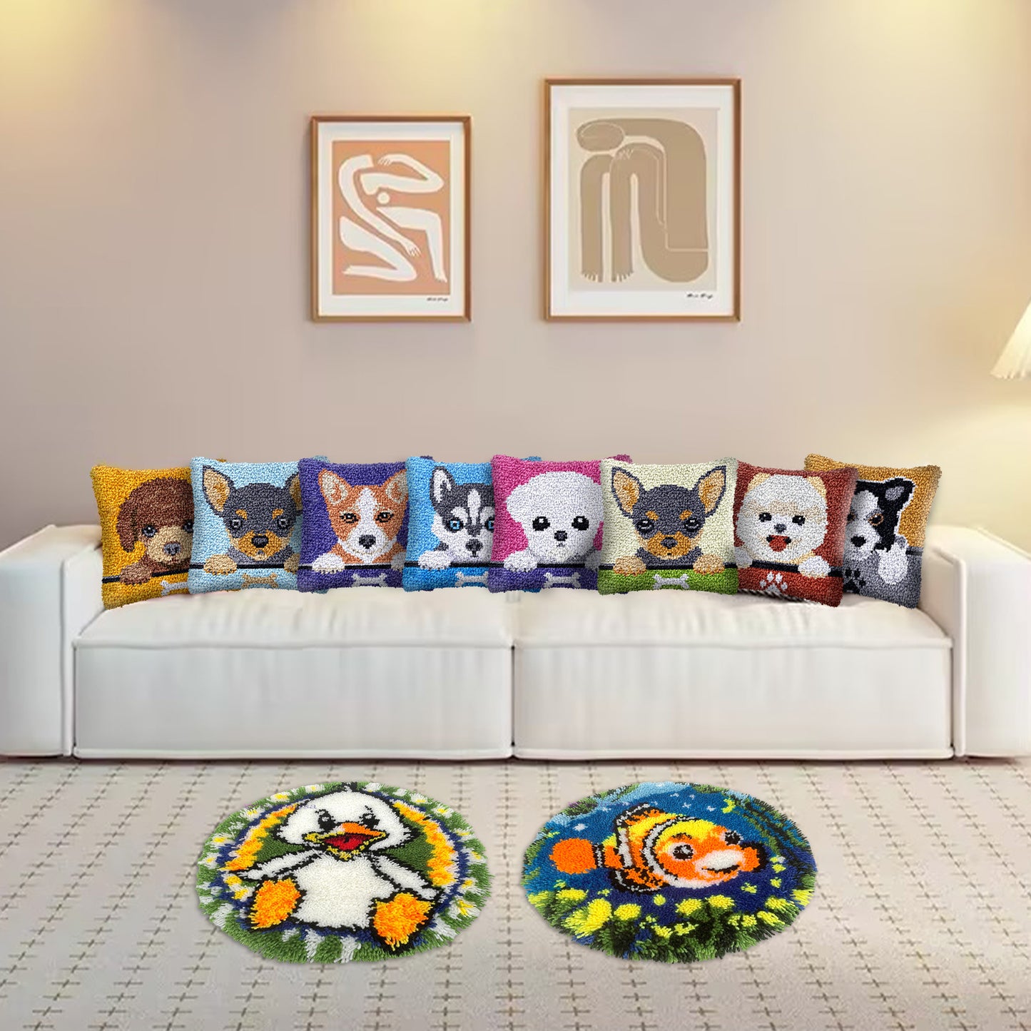 Beagle Puppy - Latch Hook Pillow Kit