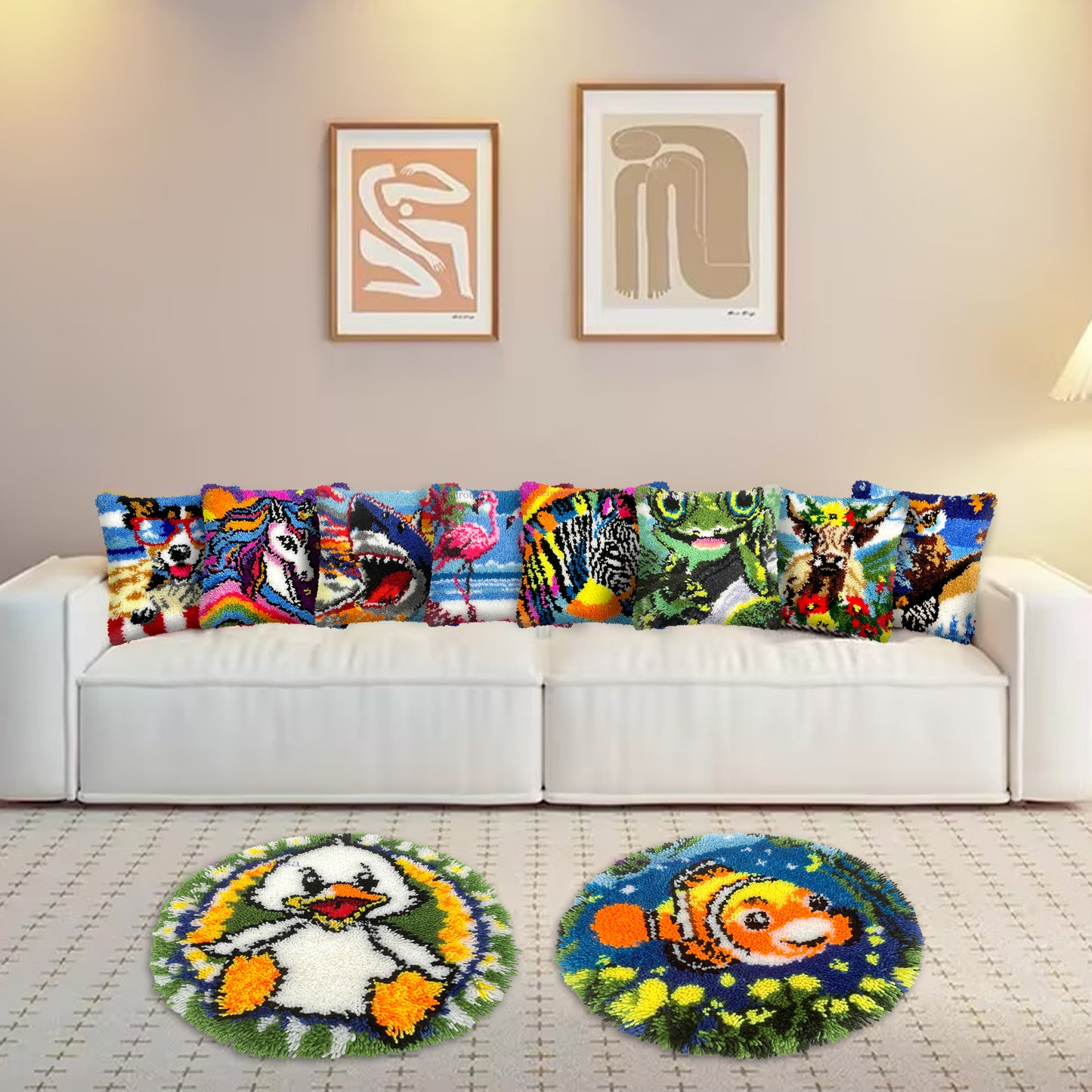 Ladybug Pillowcase Latch Hook Kits for Adult, Beginner and Kid