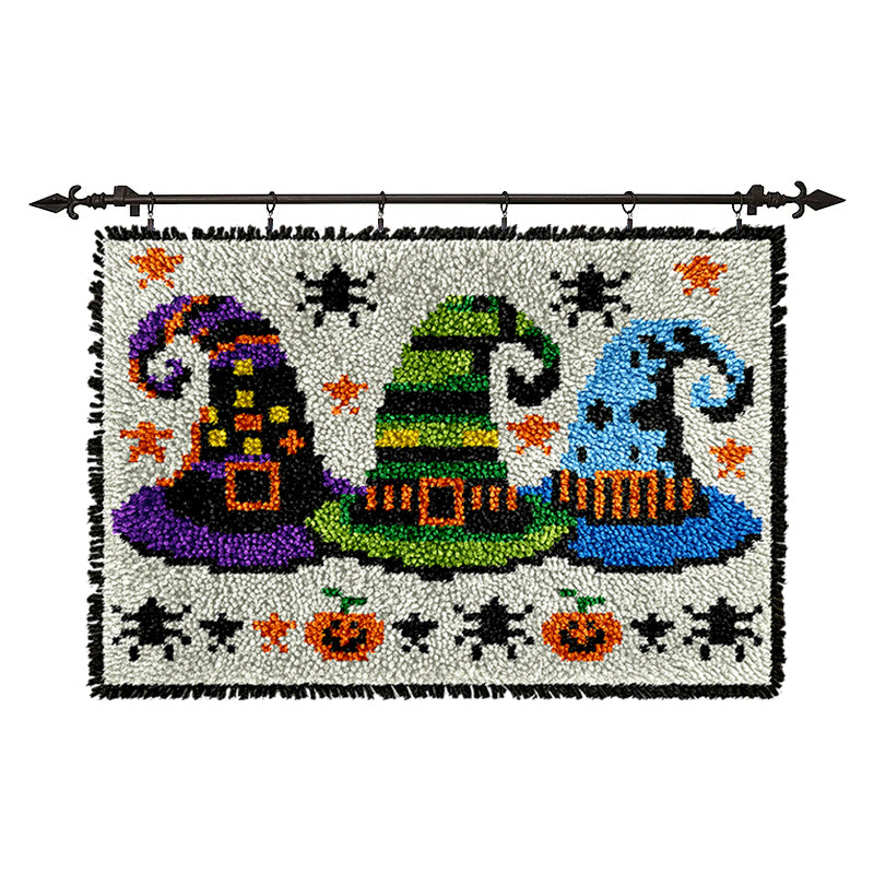 Halloween Witch's Hats Rug Latch Hook Kits for Beginner