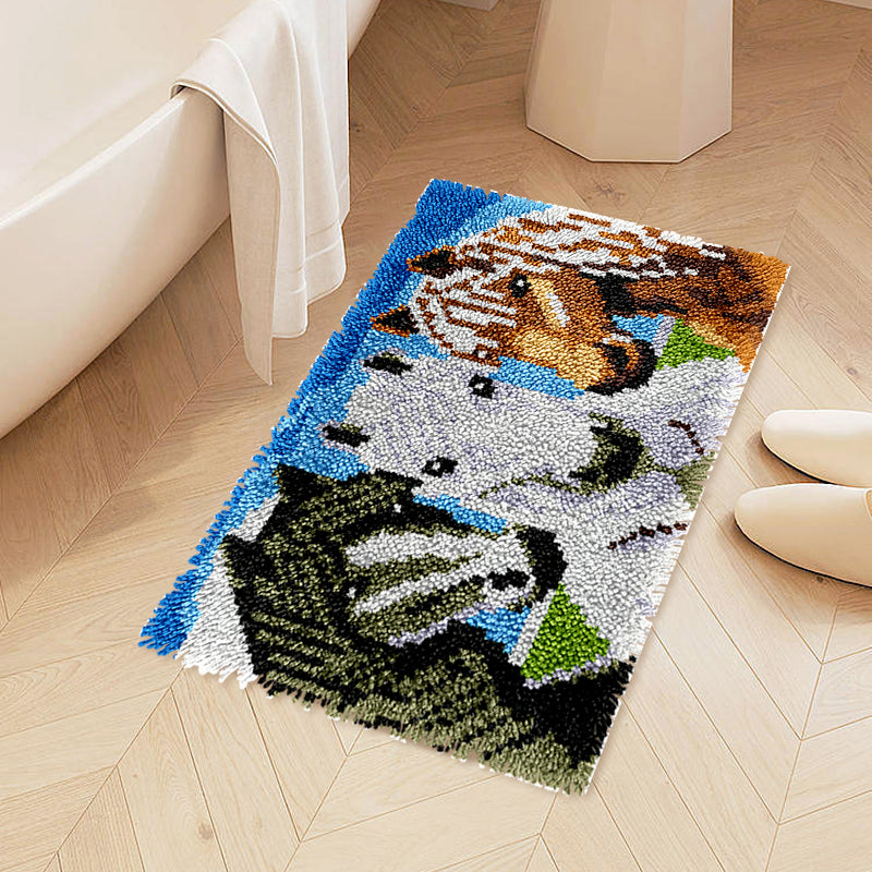 Three Horses Rug Latch Hook Kits for Beginners
