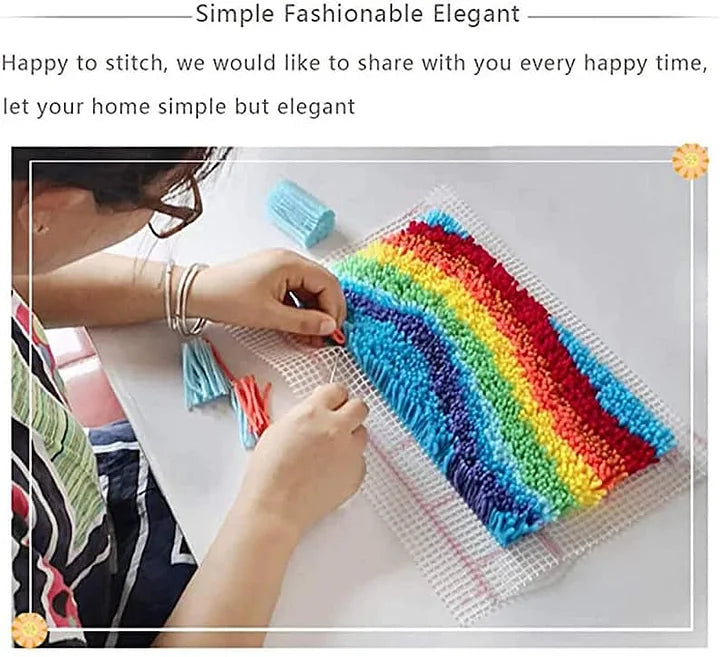 Orange Latch Hook Pillow Kit for Adult, Beginner and Kid