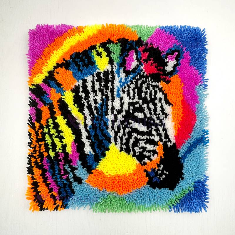 Rainbow Zebra - Latch Hook Kit