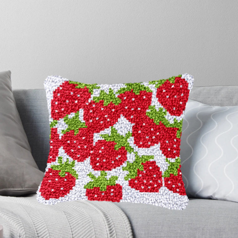 Kiwi Fruit Latch Hook Pillow Kit for Adult, Beginner and Kid