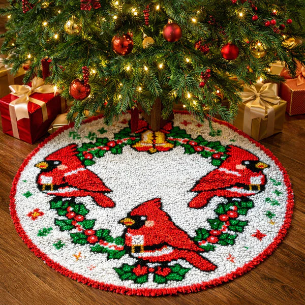 veirousa cardinal latch hook tree skirt kit