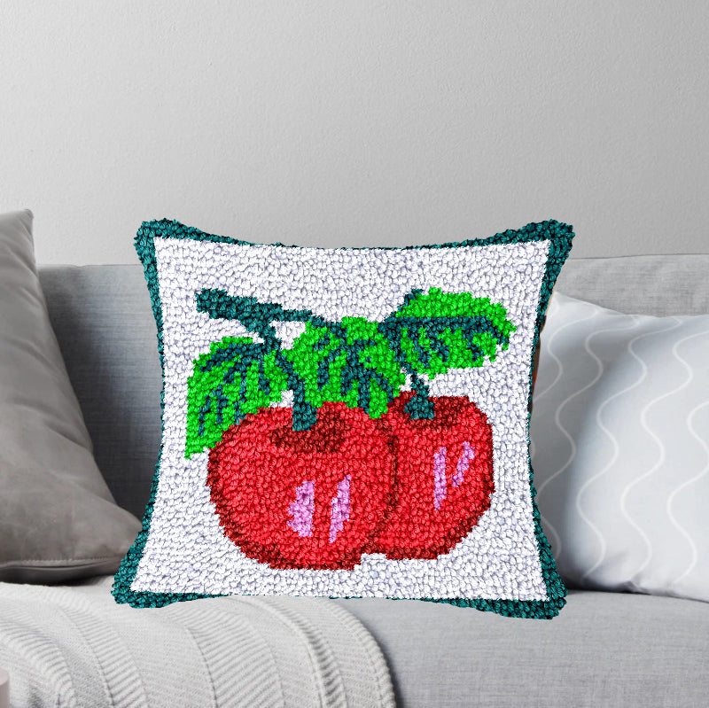 Orange Latch Hook Pillow Kit for Adult, Beginner and Kid