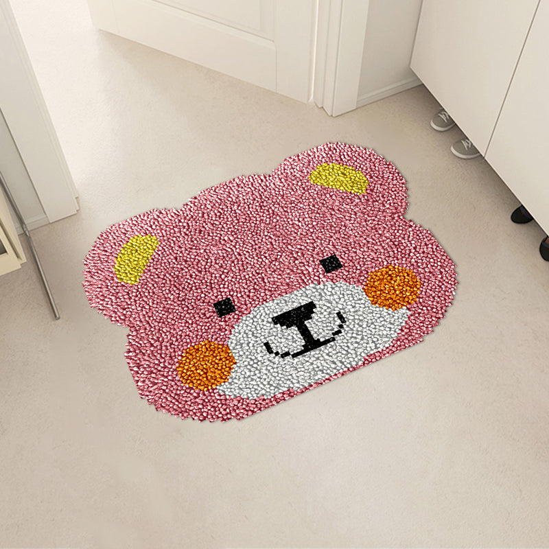 Pink Bear Latch Hook Rug Kit