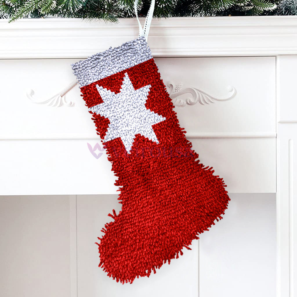 Kits de ganchillo para principiantes para hacer calcetines navideños con forma de estrella