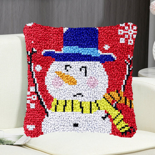 Kit de cierre de gancho para funda de almohada con muñeco de nieve y sombrero para adultos, principiantes y niños 