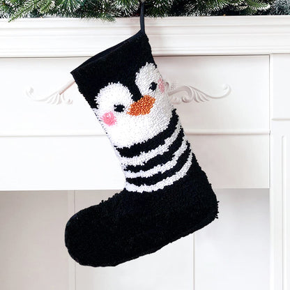 Name DIY Penguin Christmas Stocking Latch Hook Kits for Beginners