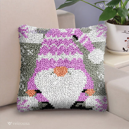 Christmas Gnomes Latch Hook Pillow Kit