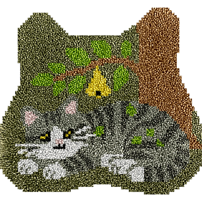 Grey Cat - Latch Hook Rug Kit