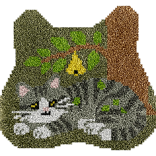 Grey Cat - Latch Hook Rug Kit