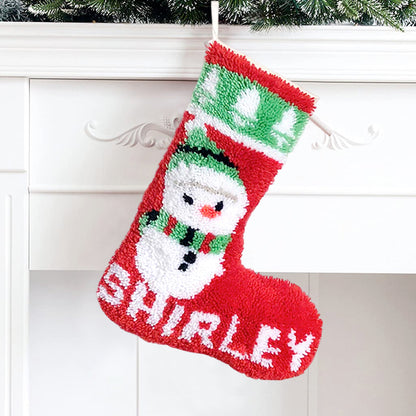 Snowman Christmas Stocking DIY Latch Hook Kits for Beginners