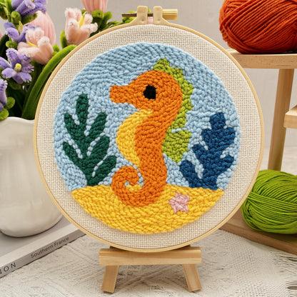 Sea Turtle & Seahorse Punch Needle Kit for Beginners