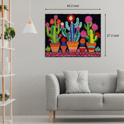[Large Size] Three Cactus - Latch Hook Rug Kit