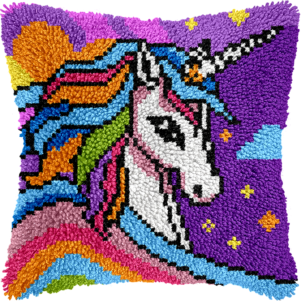 Unicorn Prince Latch Hook Pillow Kit