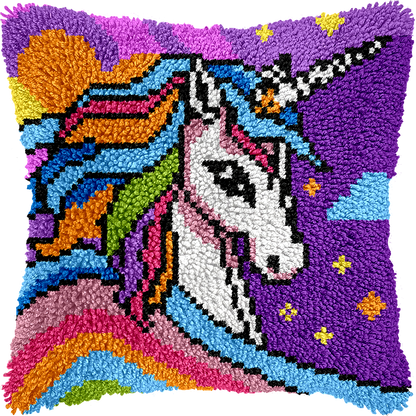 Unicorn Prince Latch Hook Pillow Kit