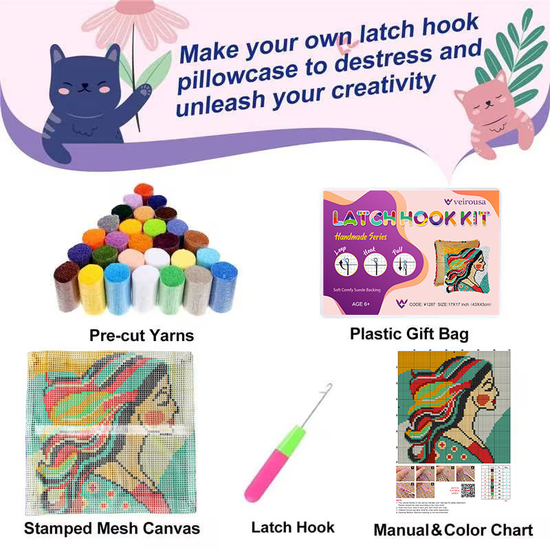 Kit de coussin à crochet « Chère maman » pour adultes, débutants et enfants