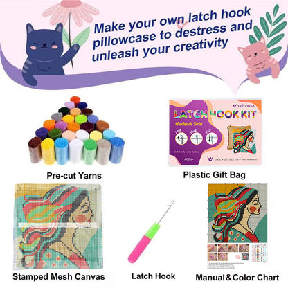 Kit de coussin à crochet « Chère maman » pour adultes, débutants et enfants