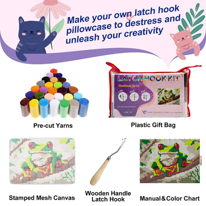 Kits de alfombras de gancho y cierre con diseño de rana del bosque