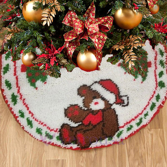 Kit de faldas para árbol de Navidad con forma de oso navideño y ganchillo para principiantes