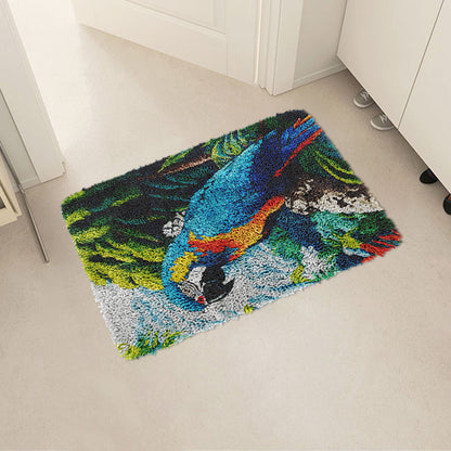 Handsome Parrot Latch Hook Rug Kit for Adult, Beginner and Kid