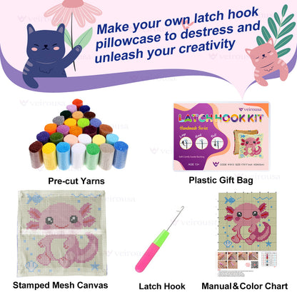 Axolotl Baby Latch Hook Pillow Kit