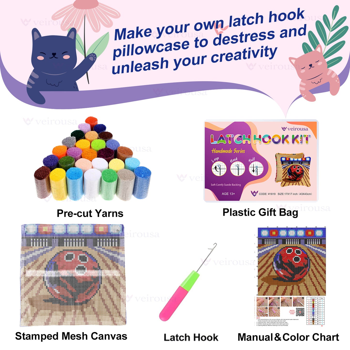 Bowling Latch Hook Pillow Kit