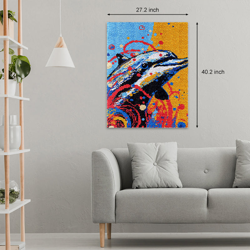 [Large Size] Powerful Dolphin - Latch Hook Rug Kit