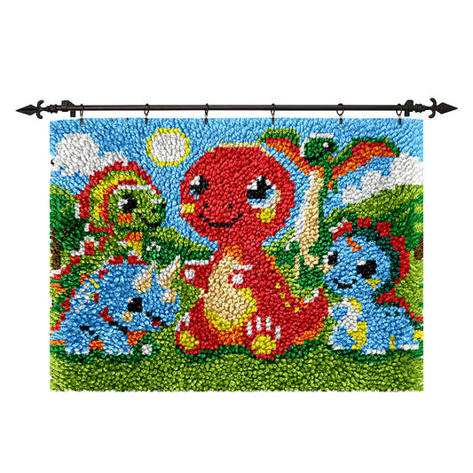 Dinosaur - Grassland Rug Latch Hook Kits for Beginners