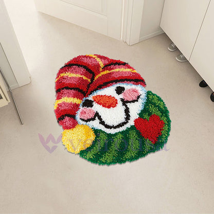 Kit de crochet pour tapis bonhomme de neige Love Snowman, idéal pour les débutants 