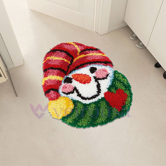 Love Snowman Rug Latch Hook Kit for Beginners