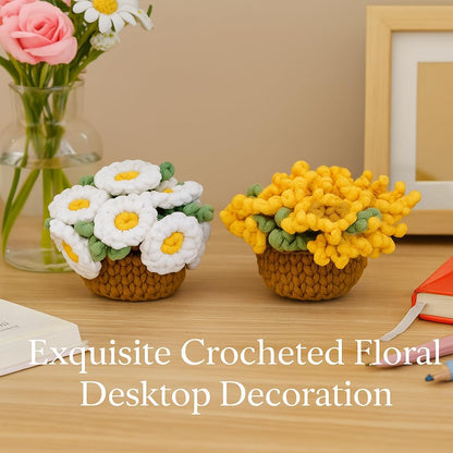 Sunflower & Daisy Coasters Crochet Kit