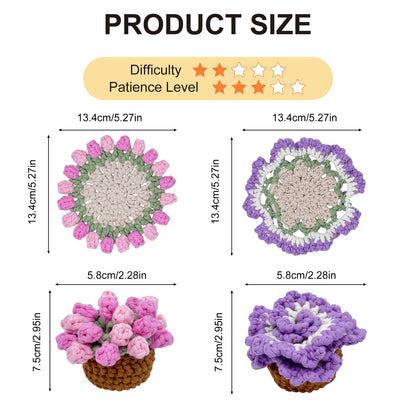 Tulip & Carnation Coasters Crochet Kit