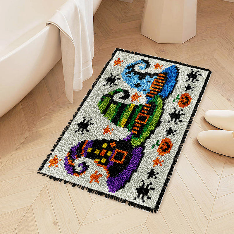 Halloween Witch's Hats Rug Latch Hook Kits for Beginner