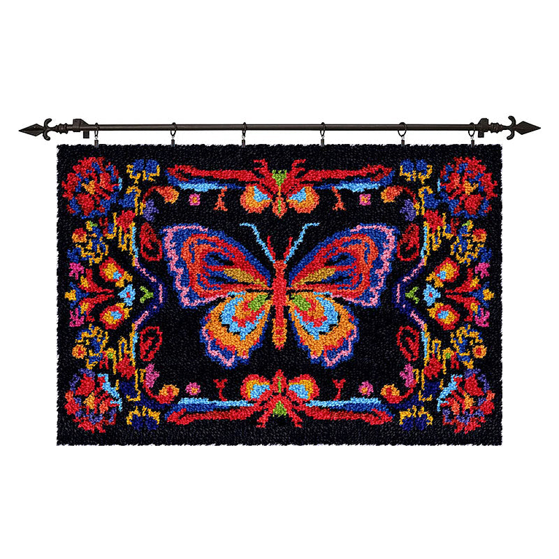 [Large Size] Dark Butterfly - Latch Hook Rug Kit