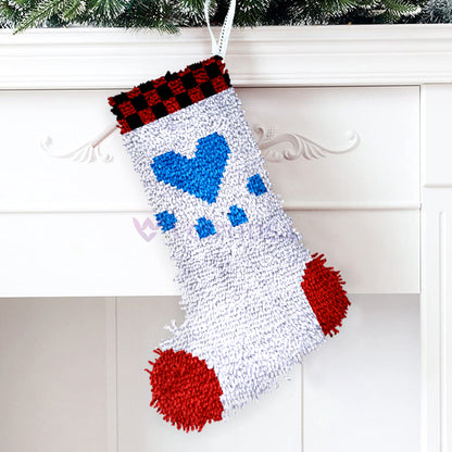 Kits de ganchillo para principiantes para hacer calcetines navideños Blue Love