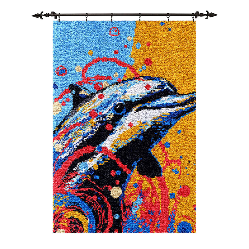 [Large Size] Powerful Dolphin - Latch Hook Rug Kit