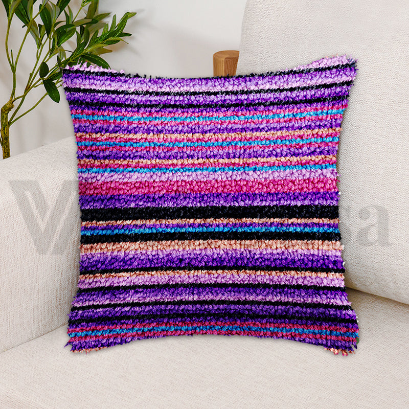 Strip Series Pillowcase Latch Hook Kits for Adult, Beginner and Kid