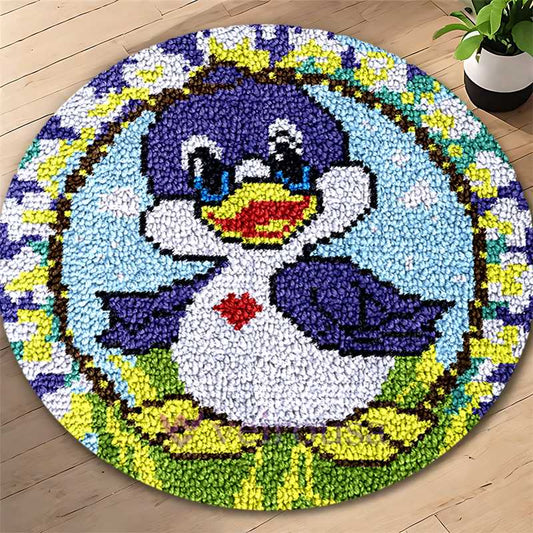 A Duckling's Joyful Day Latch Hook Rug Kit for Adult, Beginner and Kid