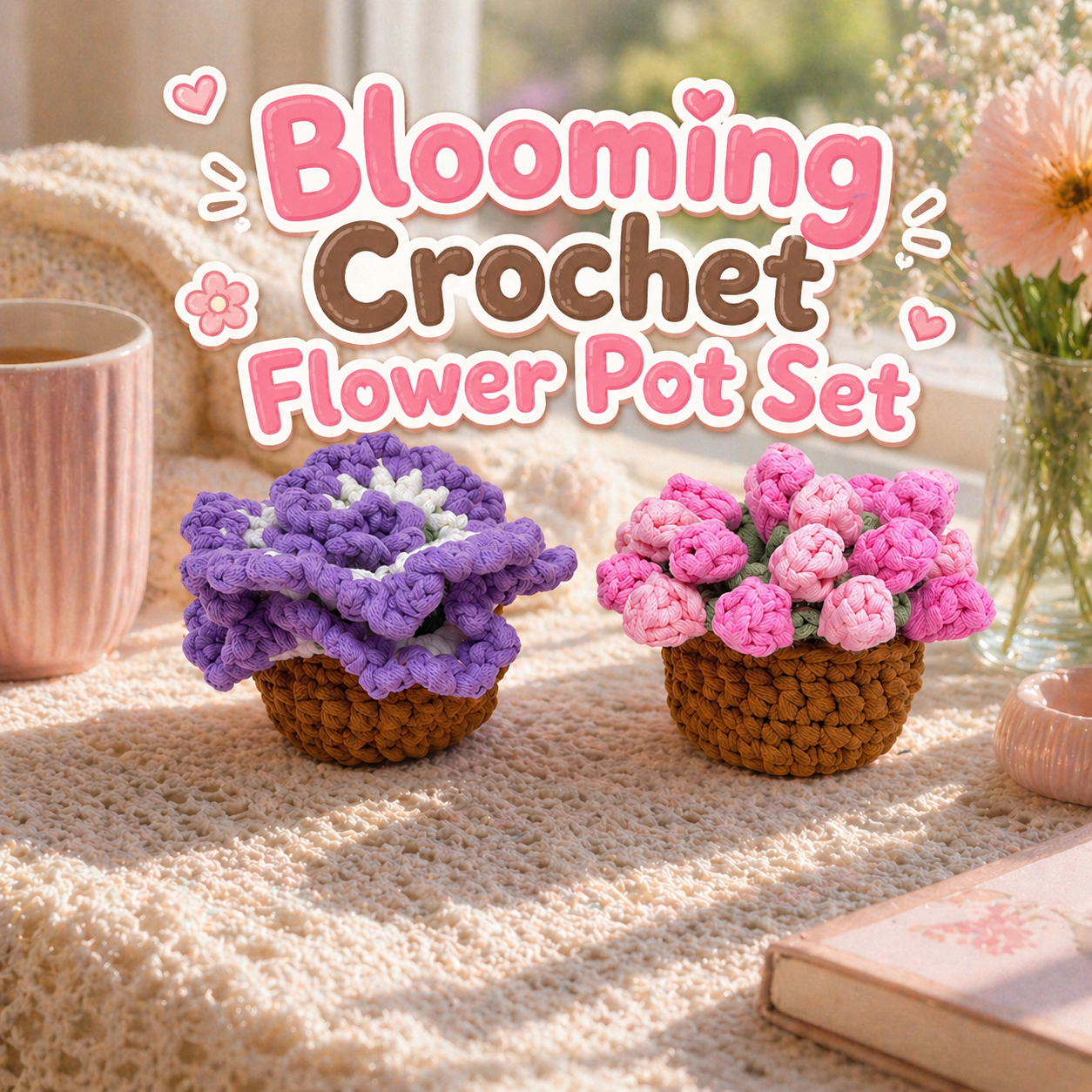 Tulip & Carnation Coasters Crochet Kit