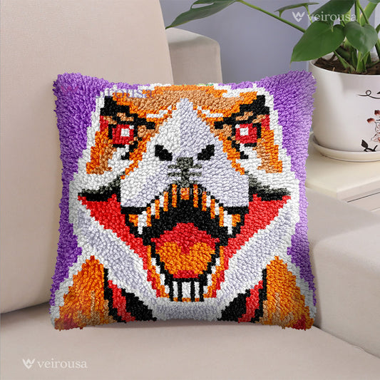 Purple Tyrannosaurus Rex - Latch Hook Pillow Kit