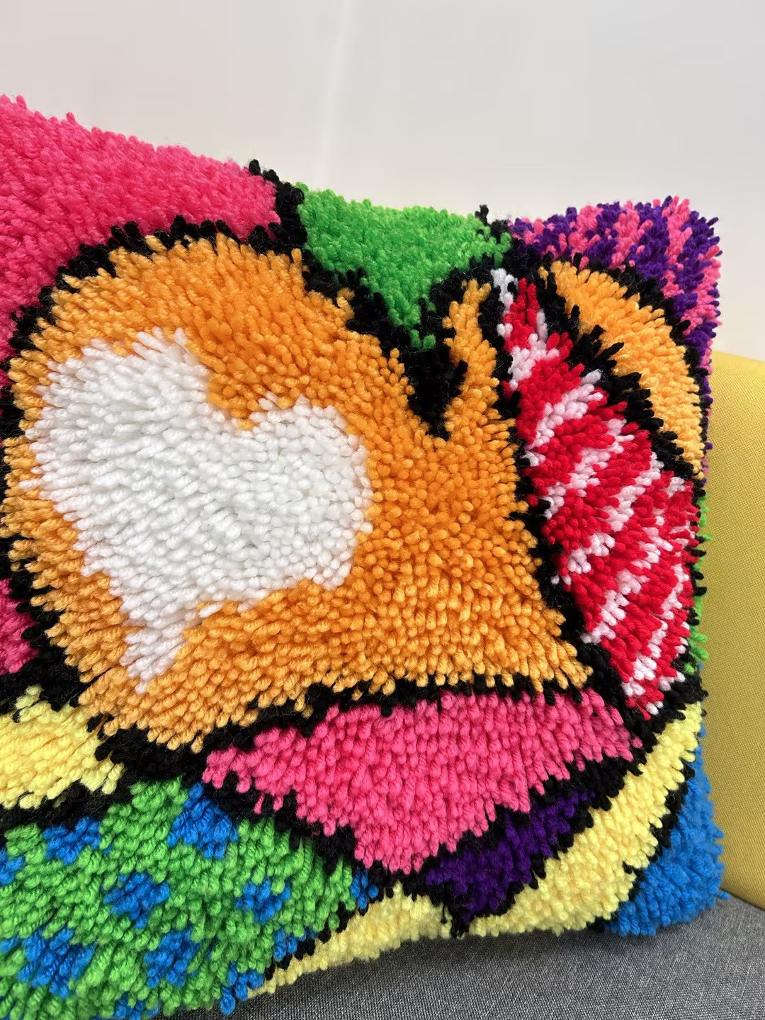 Kit de almohada con cierre de gancho y cierre de gancho con forma de corazón de colores para adultos, principiantes y niños