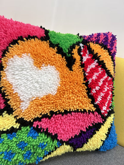Kit de almohada con cierre de gancho y cierre de gancho con forma de corazón de colores para adultos, principiantes y niños